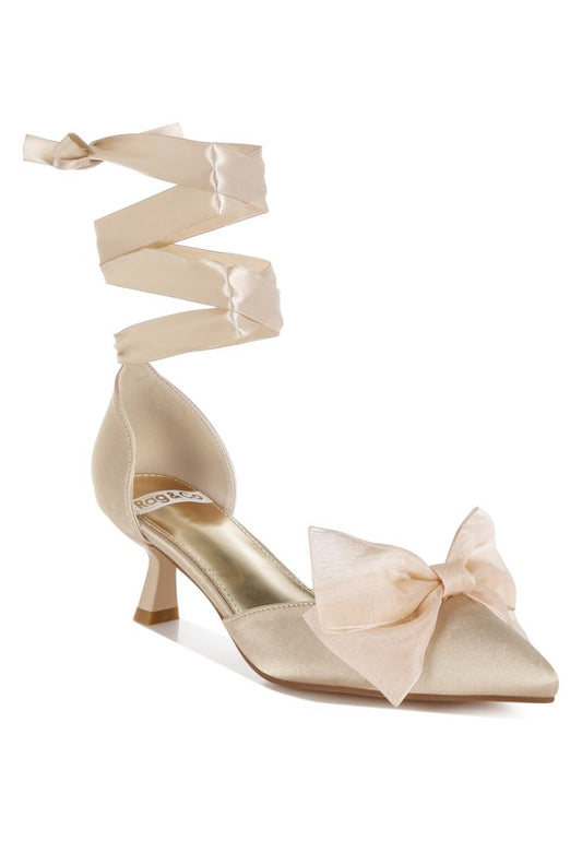 Cadell Bow Detail Satin Sandals - Tigbul's Variety Fashion Shop