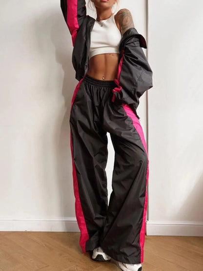Zip Up Long Sleeve Top and Pants Set - Tigbul's Variety Fashion Shop