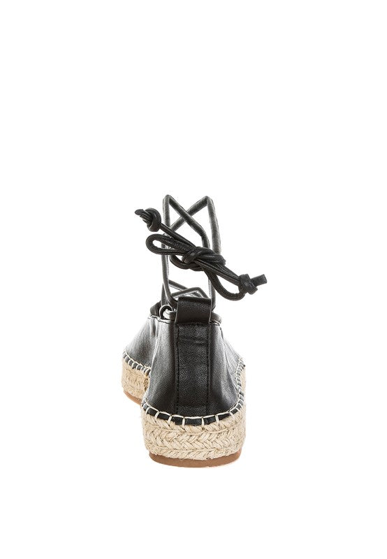 Alaya Woven Toe Lace-Up Espadrilles - Tigbul's Variety Fashion Shop
