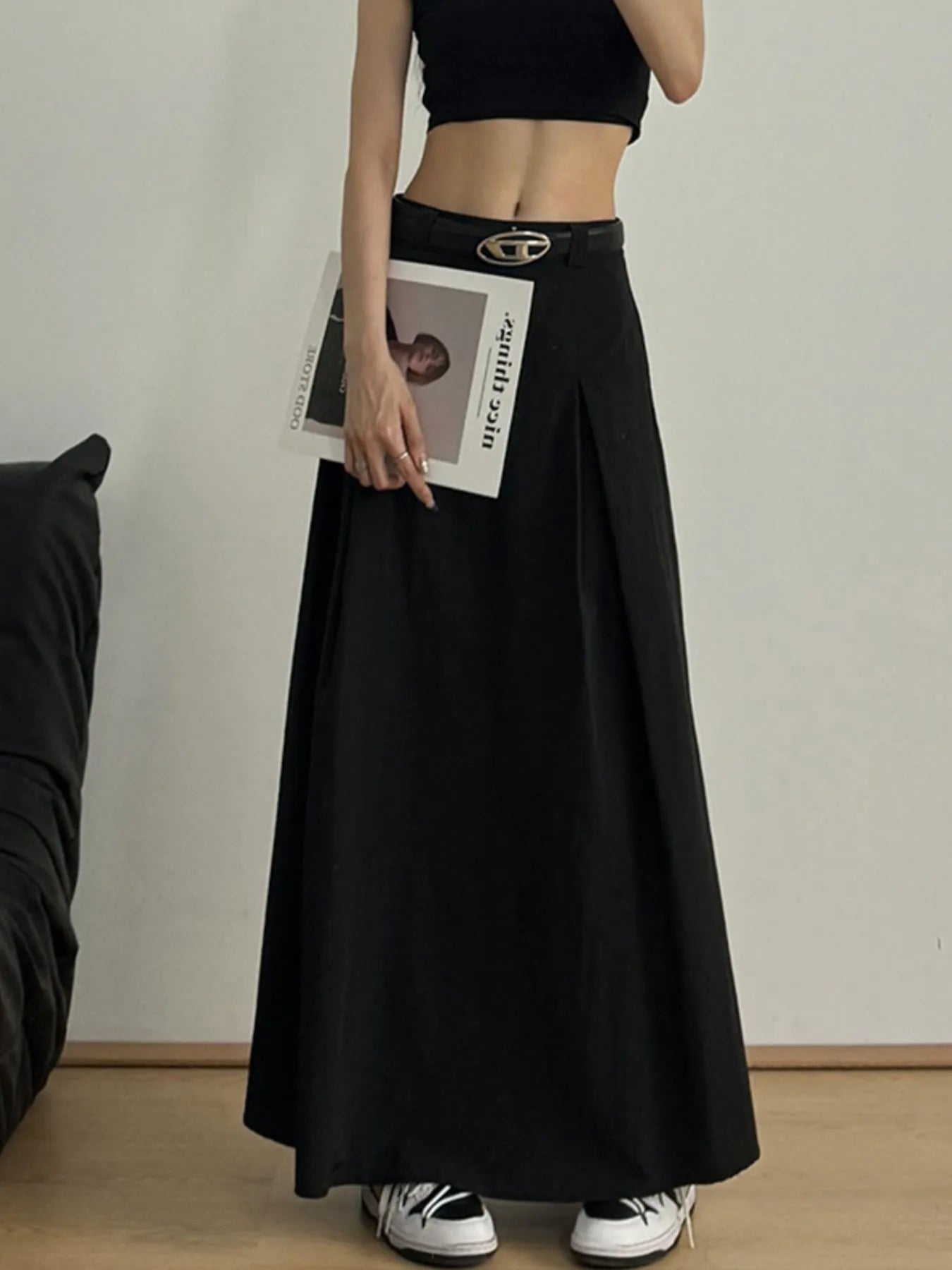 High Waist A-Line Maxi Skirt - Tigbul's Variety Fashion Shop