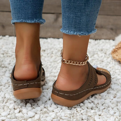 Open Toe Wedge Sandals - Tigbul's Variety Fashion Shop