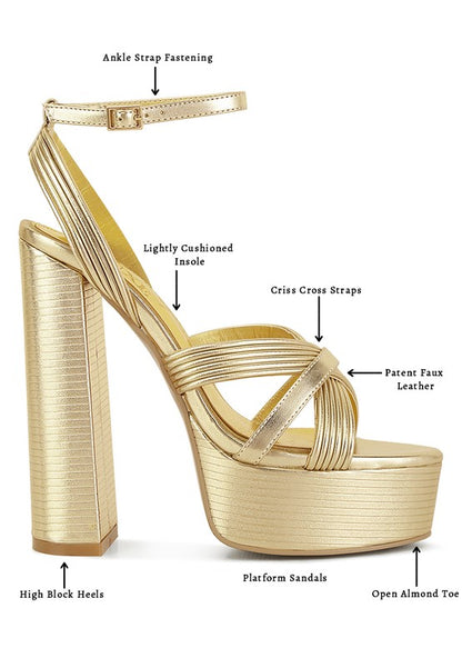 Splendid Cross Strap High Heeled Sandals - Tigbul's Variety Fashion Shop