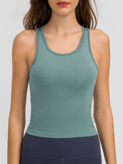 Round Neck Racerback Active Tank - Tigbul's Variety Fashion Shop