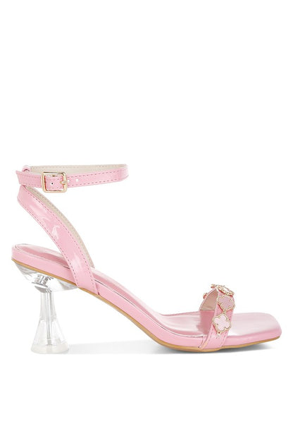 Ebina Charm Detail Spool Heels - Tigbul's Variety Fashion Shop