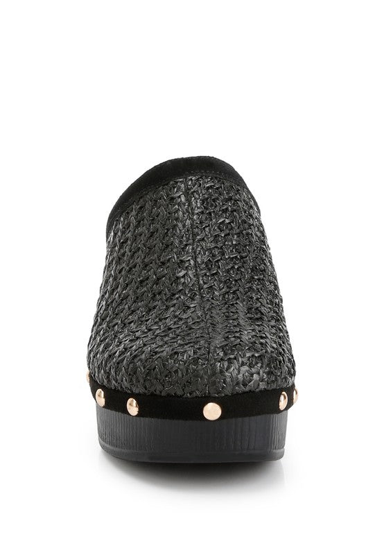 Jeydena Raffia Platform Clogs - Tigbuls Variety Fashion