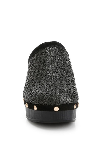 Jeydena Raffia Platform Clogs - Tigbuls Variety Fashion