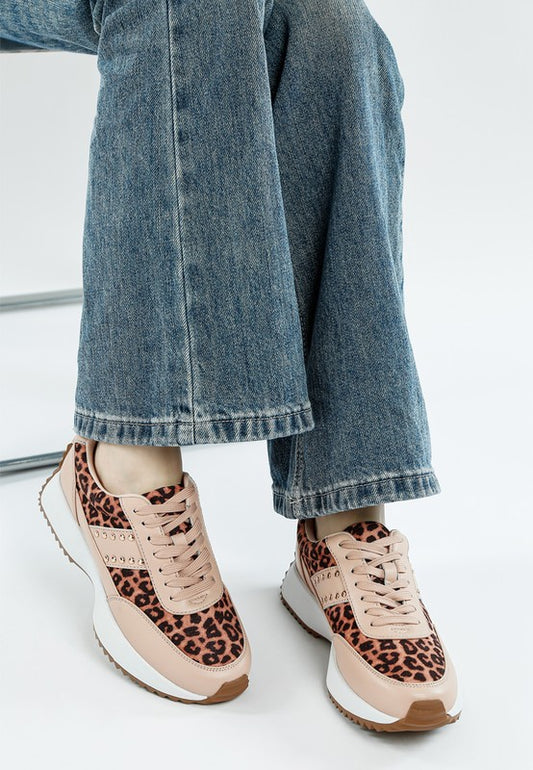 Lepark Real Leather Leopard Print Sneakers - Tigbul's Variety Fashion Shop