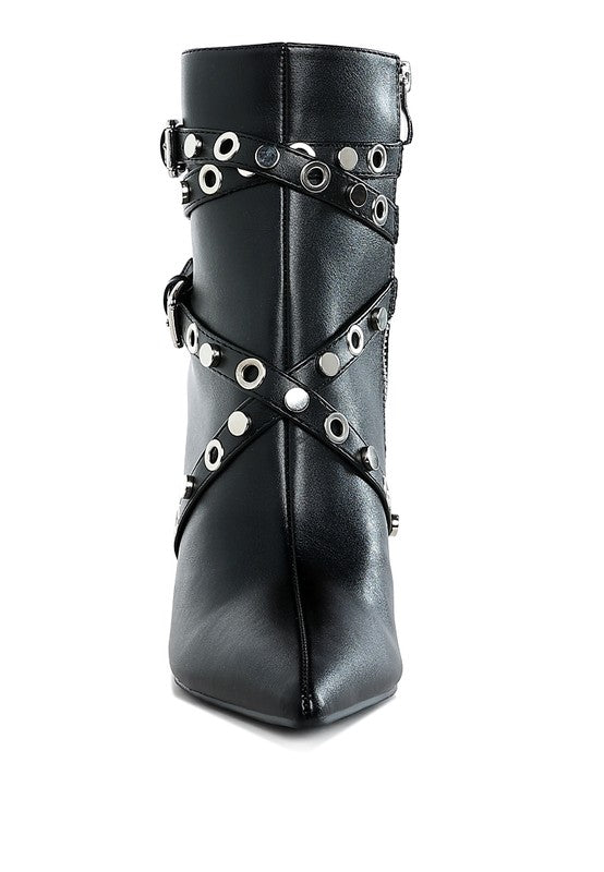 Jaunts Eyelets & Studs Harness Ankle Boots - Tigbul's Variety Fashion Shop