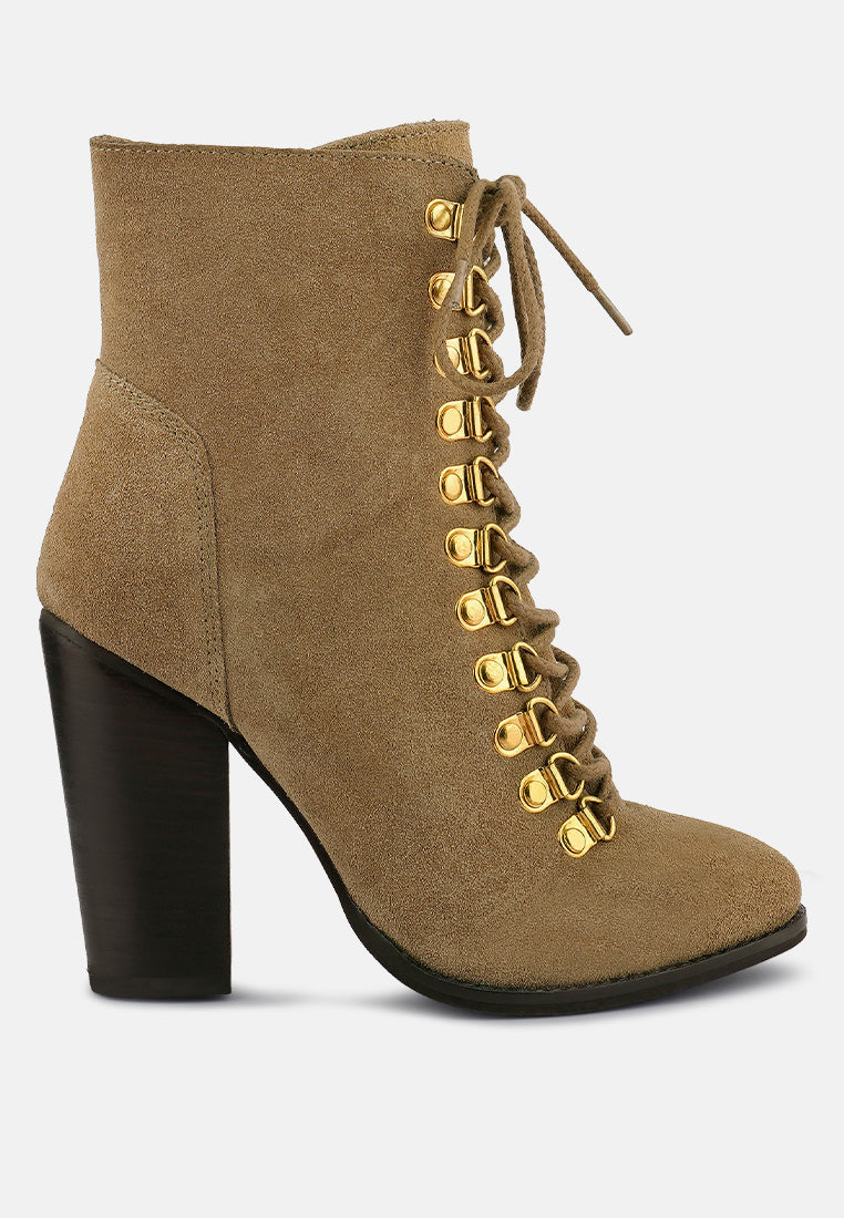 Goose-Feather Antique High Heeled Ankle Boot - Tigbul's Variety Fashion Shop