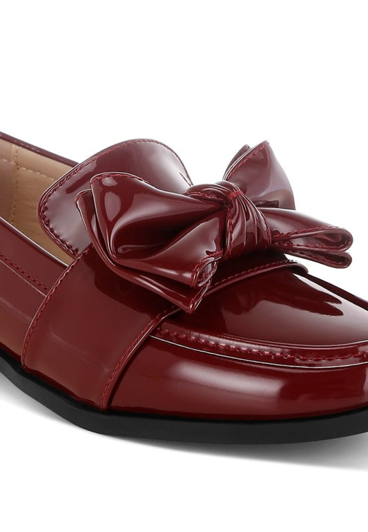 Araminta Classic Chunky Bow Loafers - Tigbul's Variety Fashion Shop