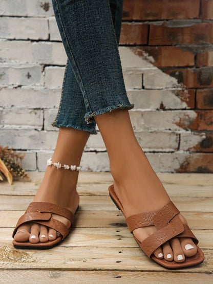 Strappy Flat Sandals - Tigbul's Variety Fashion Shop