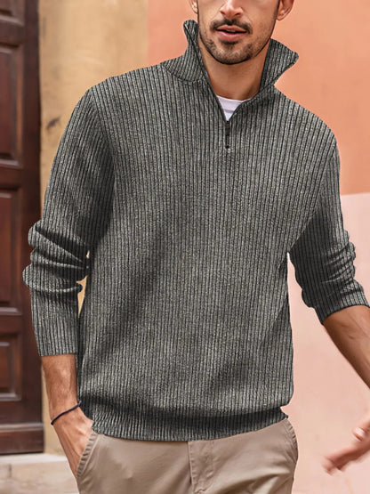 Men's Full Size Quarter Zip Long Sleeve Top Plus Size - Tigbul's Variety Fashion Shop