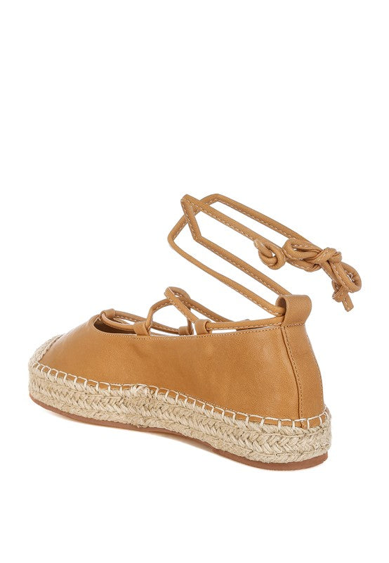Alaya Woven Toe Lace-Up Espadrilles - Tigbul's Variety Fashion Shop