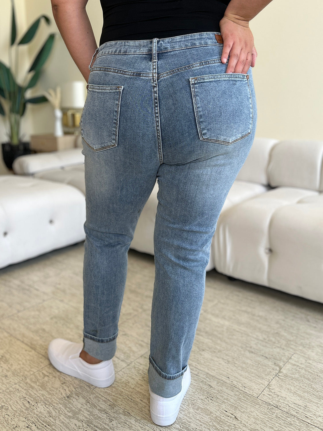 Judy Blue Full Size High Waist Cuff Hem Skinny Jeans - Tigbul's Variety Fashion Shop