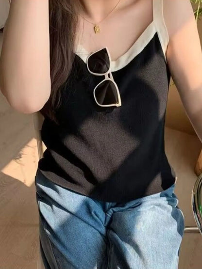 Contrast Trim Cami Top - Tigbul's Variety Fashion Shop
