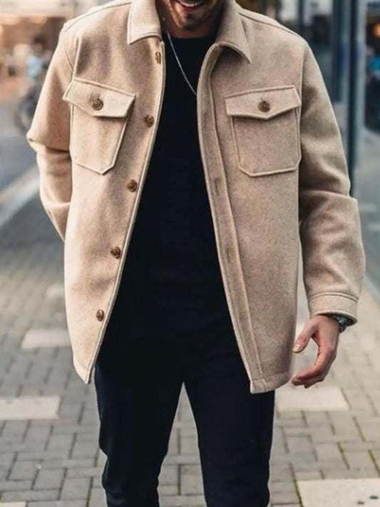 Men's Full Size Button Up Long Sleeve Jacket Plus Size - Tigbul's Variety Fashion Shop