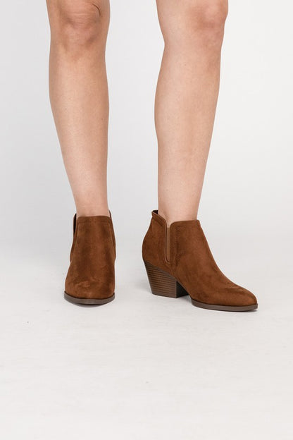 GWEN Brown Faux Suede Ankle Boots - Tigbuls Variety Fashion