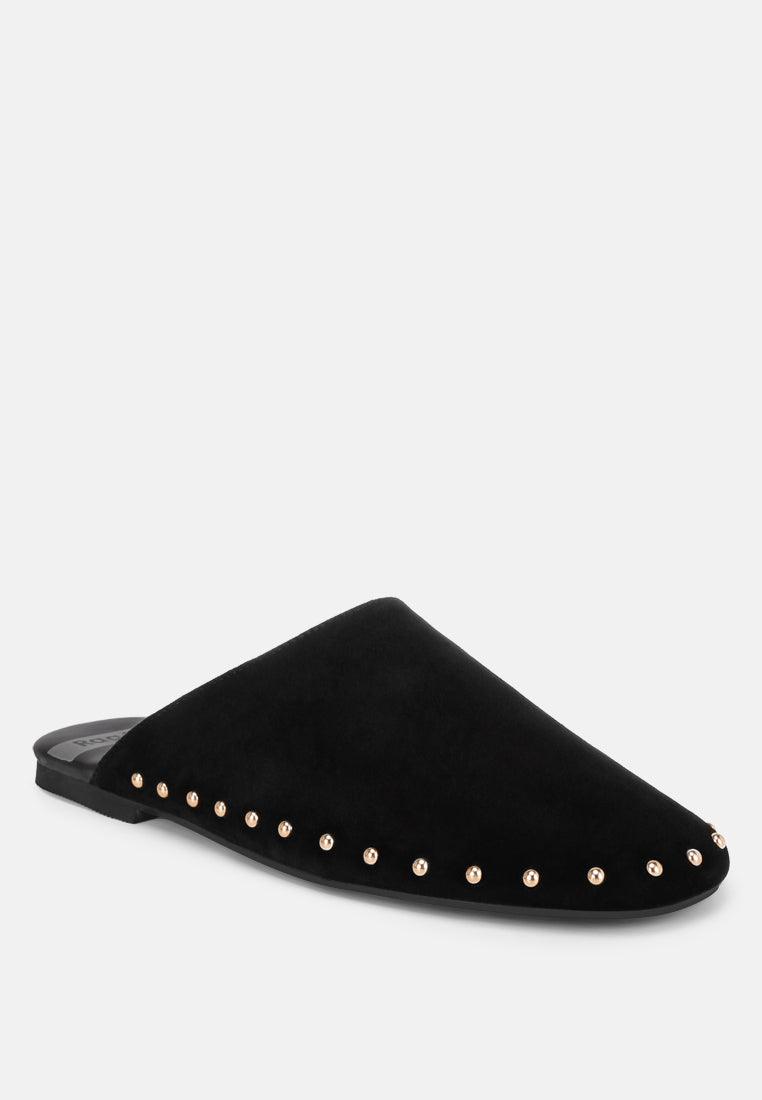 Corbera Studs Embellished Flat Mules
