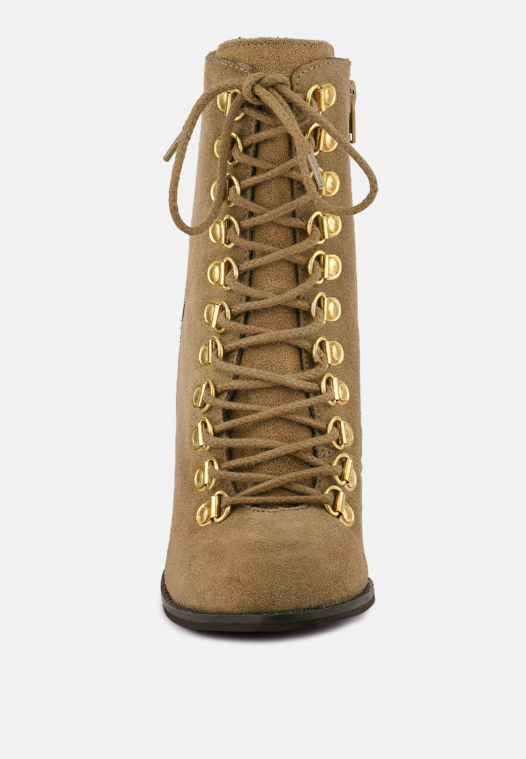 Goose-Feather Antique High Heeled Ankle Boot - Tigbul's Variety Fashion Shop