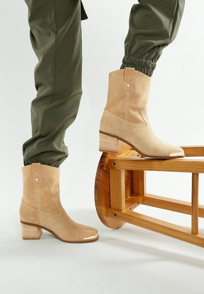 Emberly Suede Square Toe Ankle Boots - Tigbul's Variety Fashion Shop
