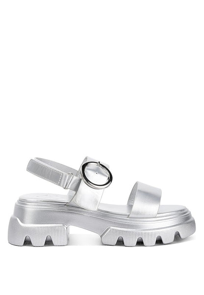 Silas Metallic Chunky Sandals - Tigbul's Variety Fashion Shop