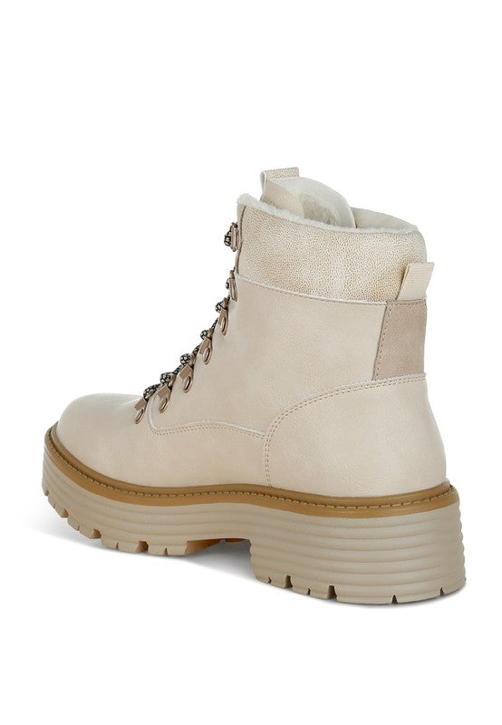 Boskoff Lace-Up Chunky Warm Ankle Boots - Tigbul's Variety Fashion Shop