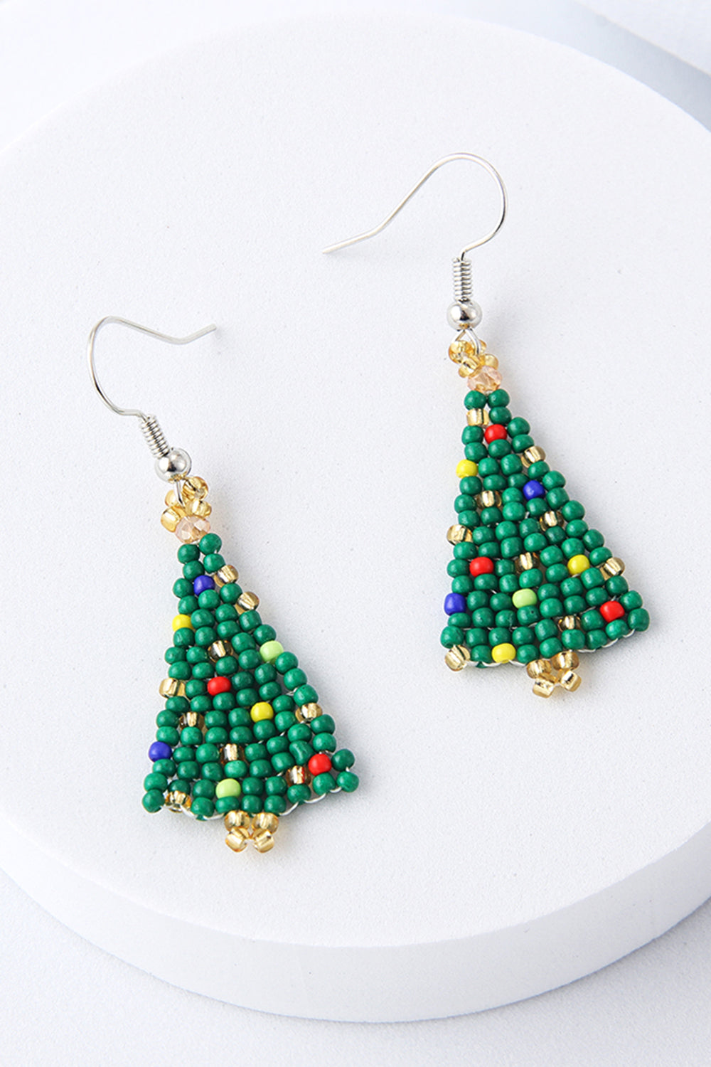 Beaded Christmas Tree Earrings - Tigbul's Variety Fashion Shop