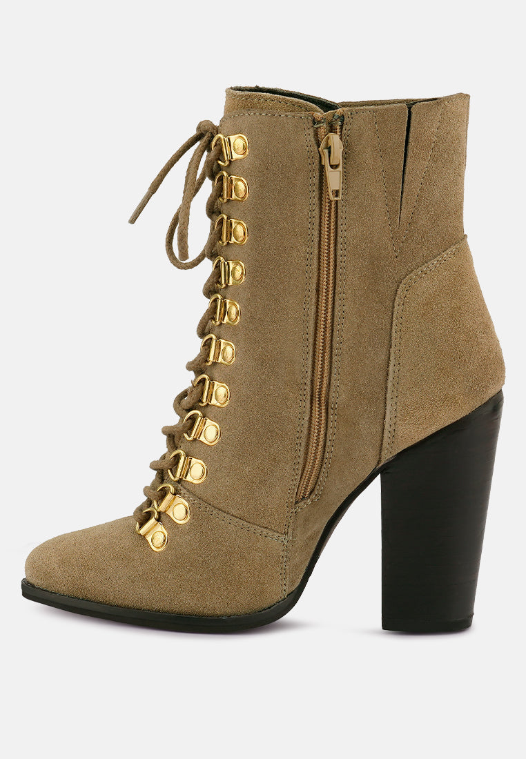 Goose-Feather Antique High Heeled Ankle Boot - Tigbul's Variety Fashion Shop