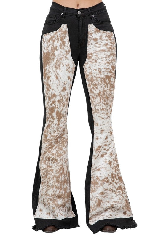 Rodeo Bell Bottom Blk/Brown- Inseam 34 - Tigbul's Variety Fashion Shop