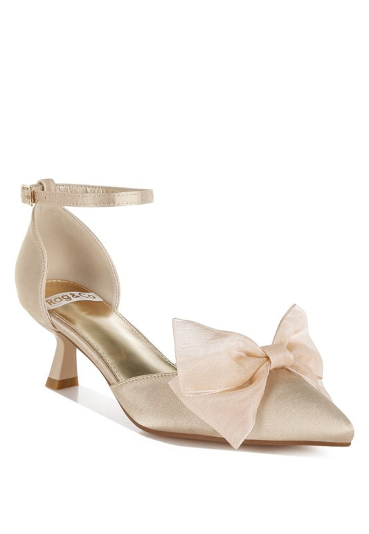 Cadell Bow Detail Satin Sandals - Tigbul's Variety Fashion Shop