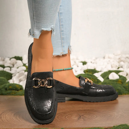 Round Toe Block Heels Loafers - Tigbul's Variety Fashion Shop