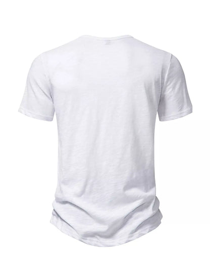 Men's Casual Button Detail Henley T-Shirt - Tigbuls Variety Fashion