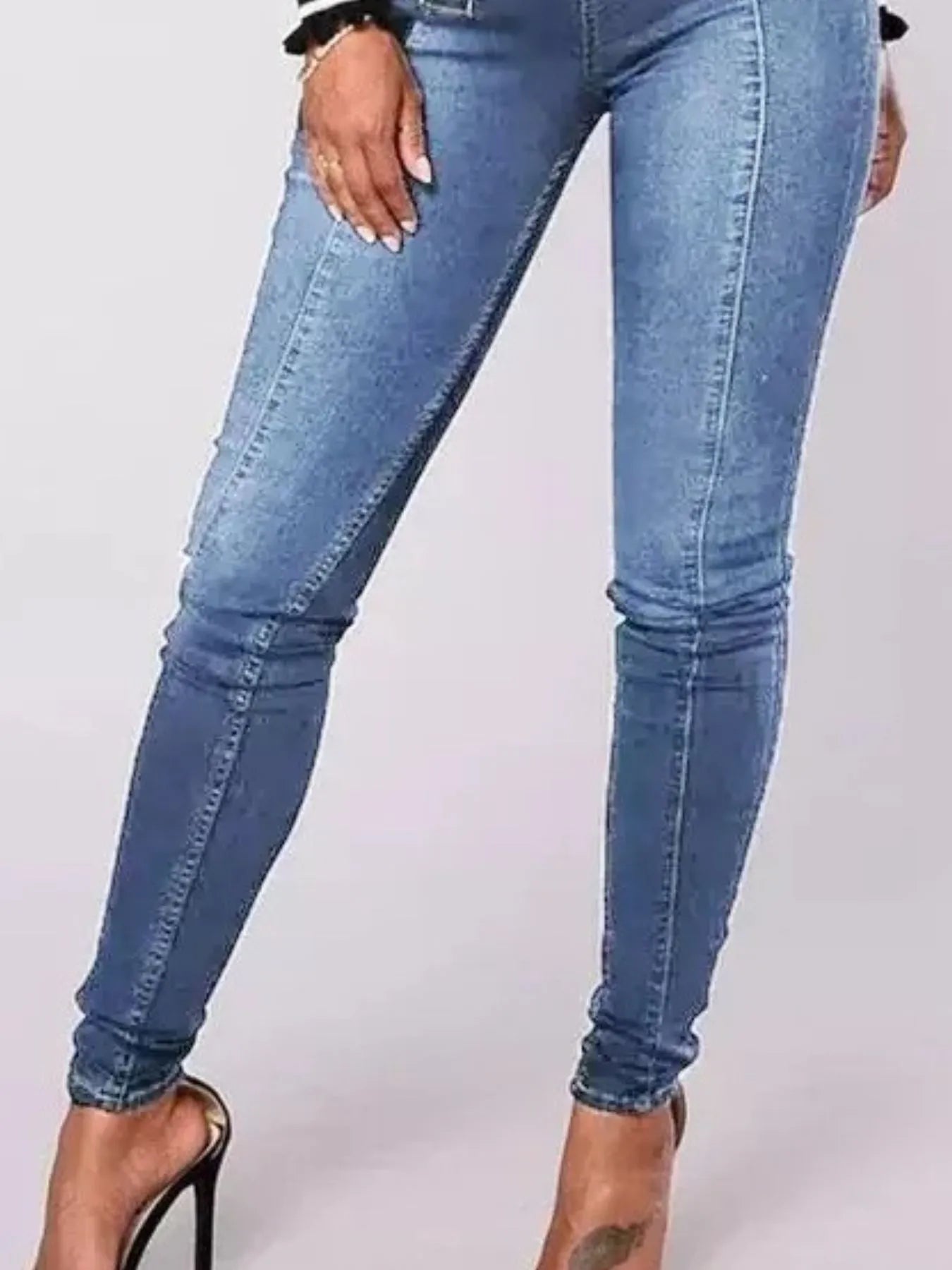 Full Size High-Waisted Double-Breasted Skinny Jeans Plus Size - Tigbul's Variety Fashion Shop