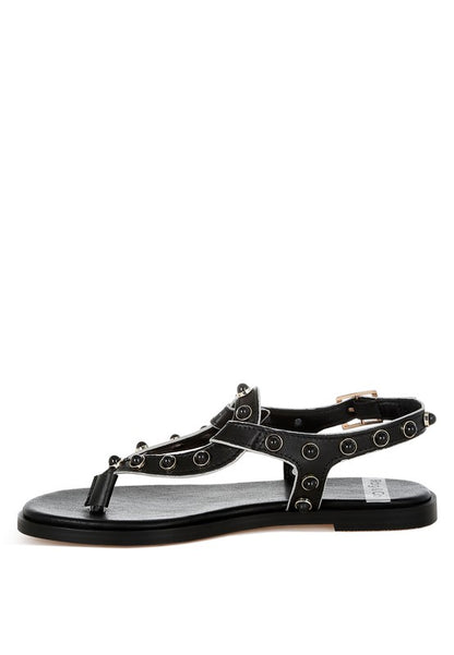 Avens Pearl Rivet Studded Flats - Tigbul's Variety Fashion Shop