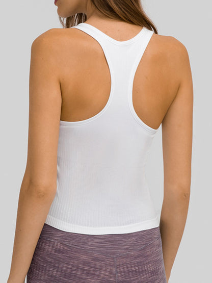 Round Neck Racerback Active Tank - Tigbul's Variety Fashion Shop