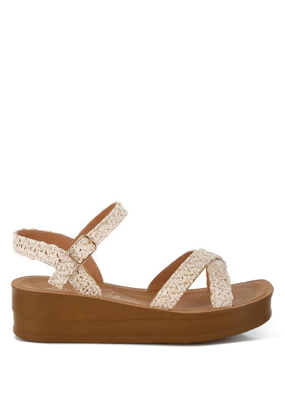 Sephone Woven Square Toe Wedges - Tigbul's Variety Fashion Shop