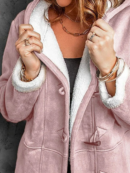 Full Size Cozy Sherpa Lined Toggle Coat with Hood Plus Size - Tigbul's Variety Fashion Shop