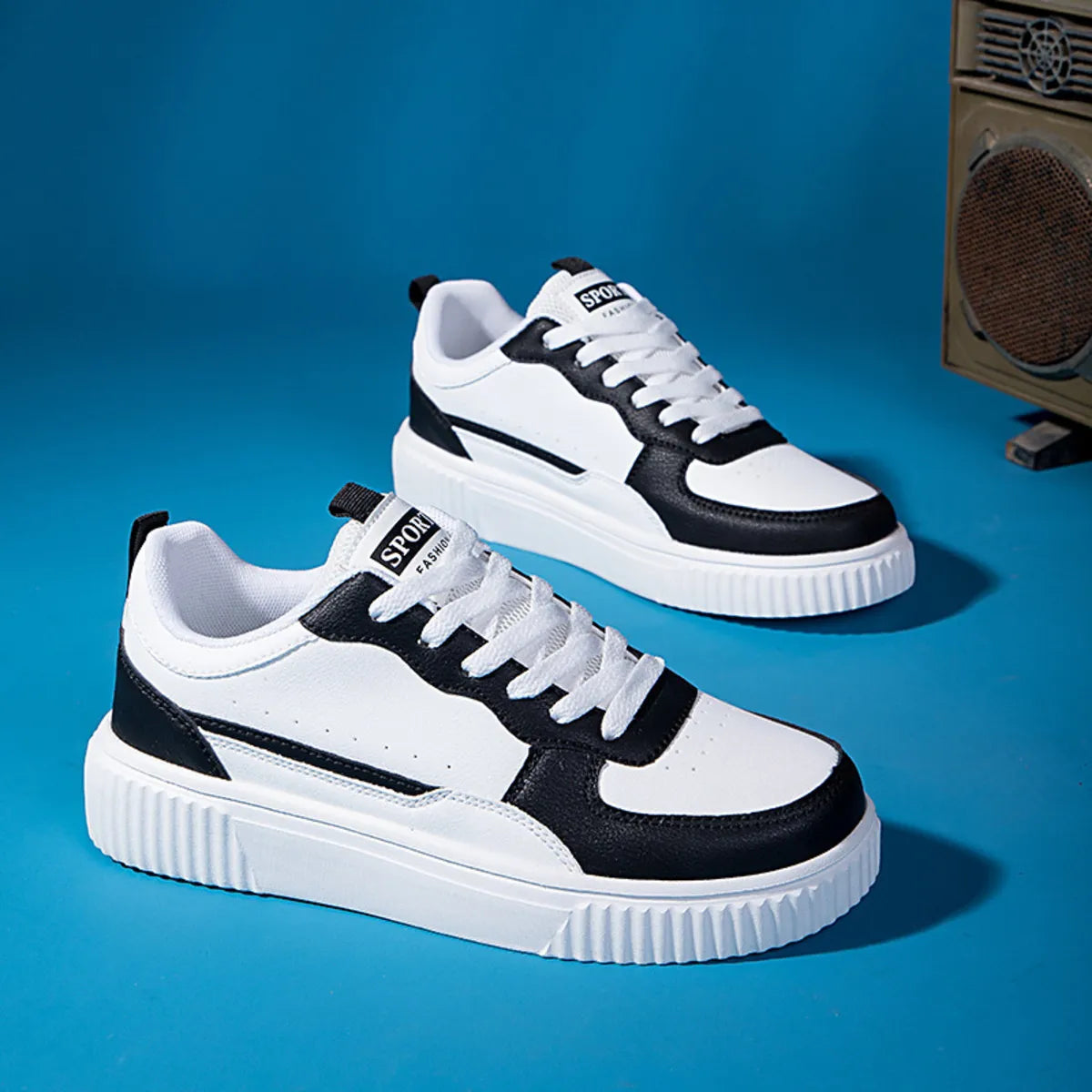 Lace Up Contrast Platform Sneakers - Tigbul's Variety Fashion Shop
