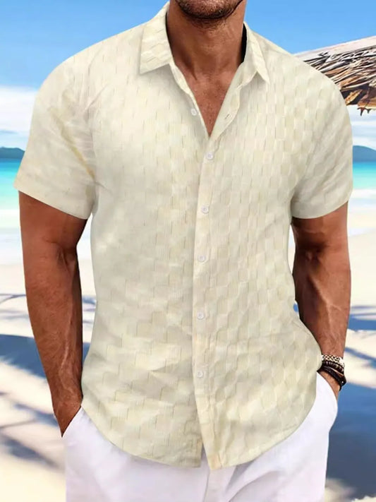 Men's Full Size Button Up Short Sleeve Shirt Plus Size - Tigbul's Variety Fashion Shop