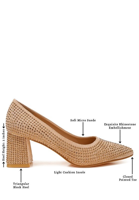 Caspia Rhinestones Embellished Pumps - Tigbul's Variety Fashion Shop