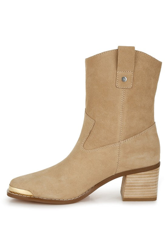 Emberly Suede Square Toe Ankle Boots - Tigbul's Variety Fashion Shop