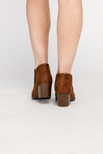 GWEN Brown Faux Suede Ankle Boots - Tigbuls Variety Fashion