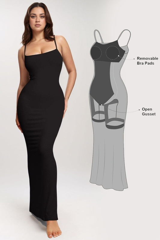 Built-In Shapewear Sleeveless Maxi Dress - Tigbul's Variety Fashion Shop