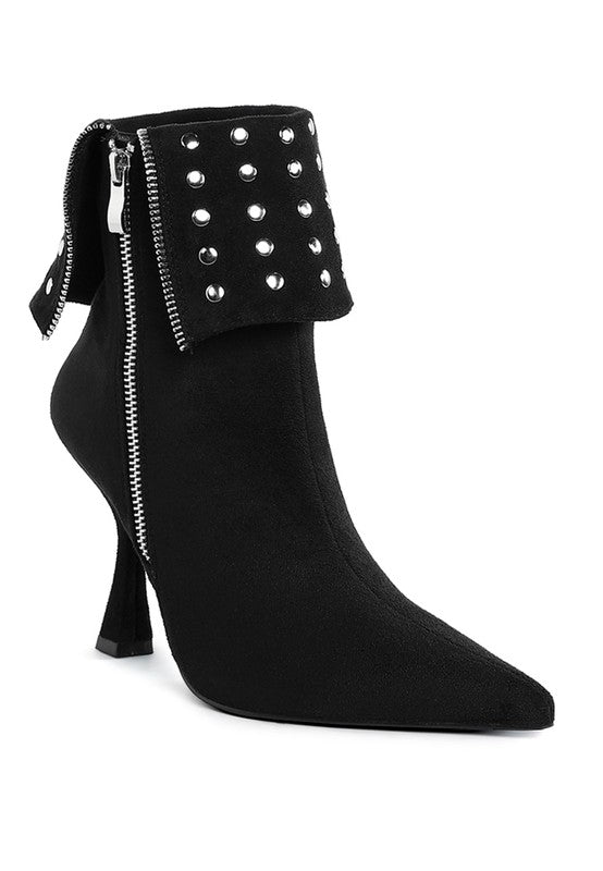 Piccini Stud Embellished Foldover Boots - Tigbul's Variety Fashion Shop