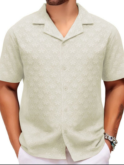 Men's Plus Size Button Down Short Sleeve Shirt - Tigbul's Variety Fashion Shop