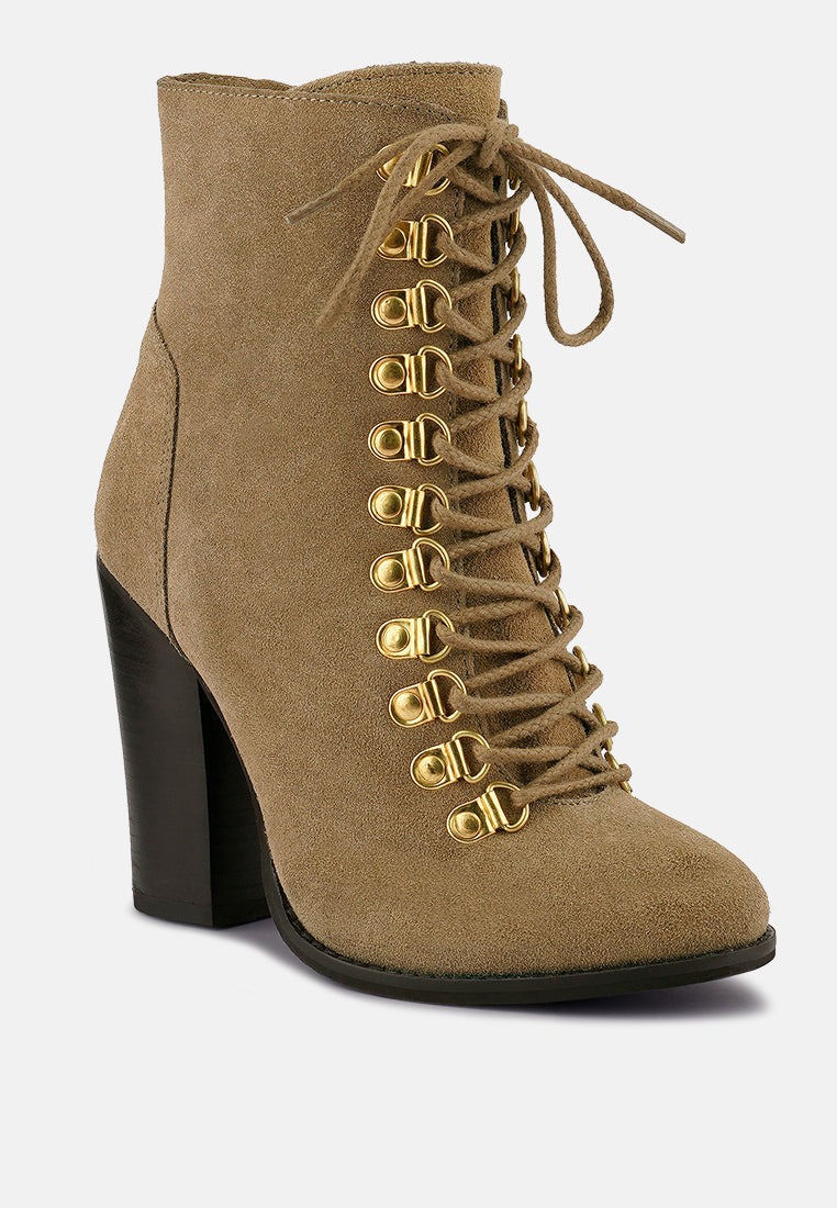 Goose-Feather Antique High Heeled Ankle Boot - Tigbul's Variety Fashion Shop