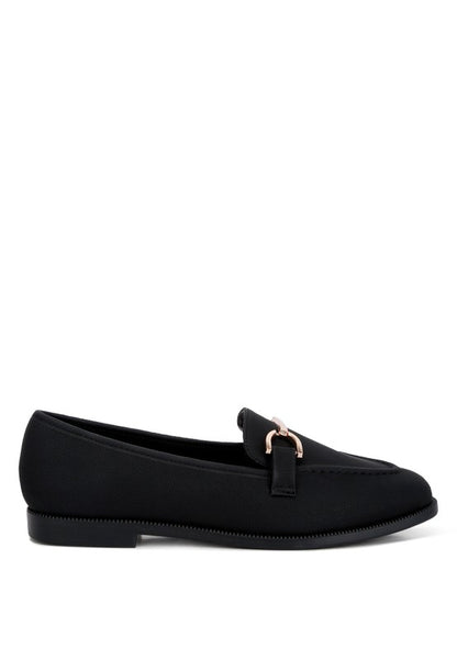 Fable Horsebit Embellished Flat Loafers - Tigbul's Variety Fashion Shop