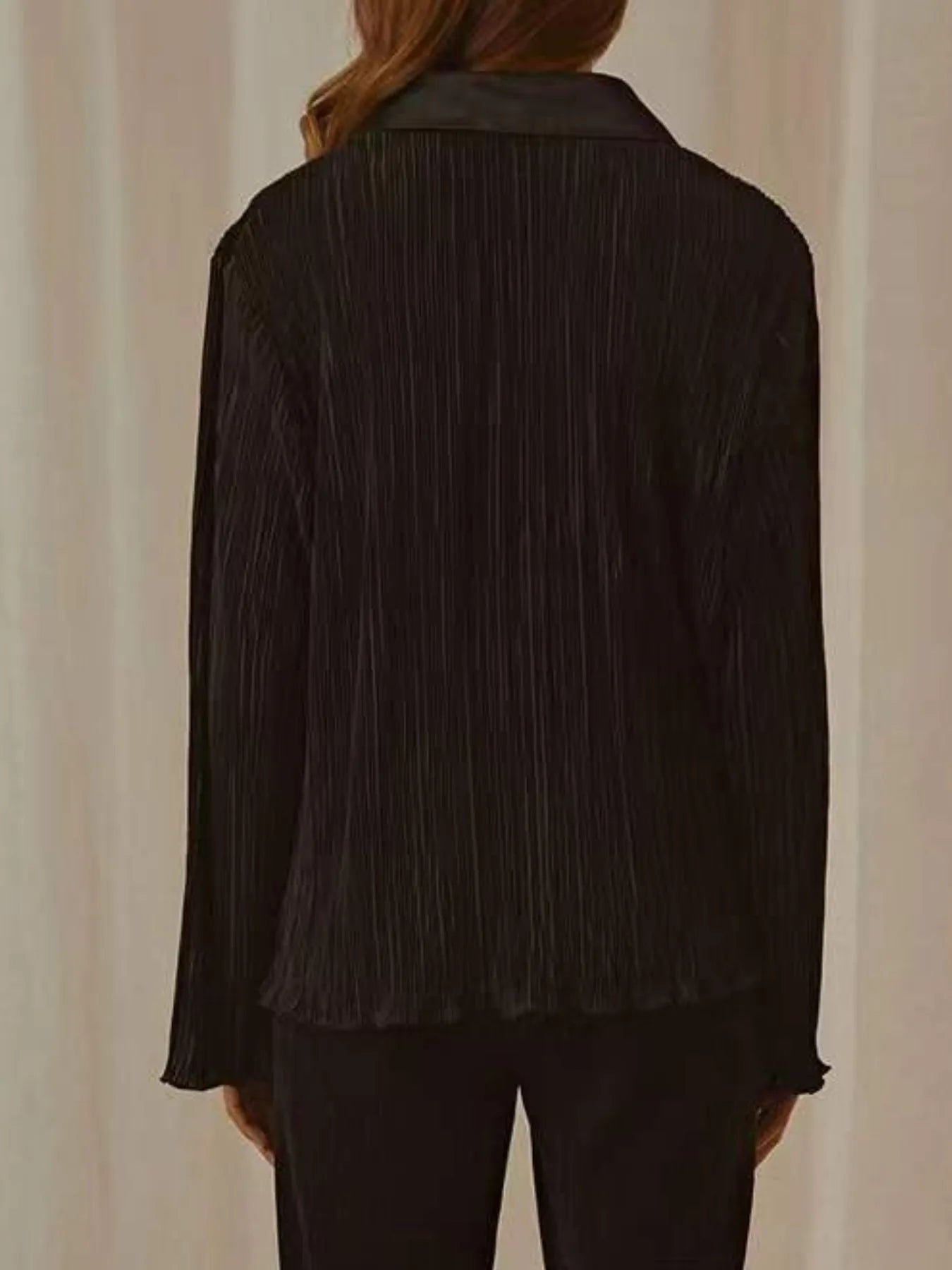Button Up Long Sleeve Top and Pants Set - Tigbul's Variety Fashion Shop