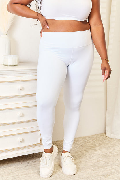Double Take Wide Waistband Sports Leggings - Tigbul's Variety Fashion Shop