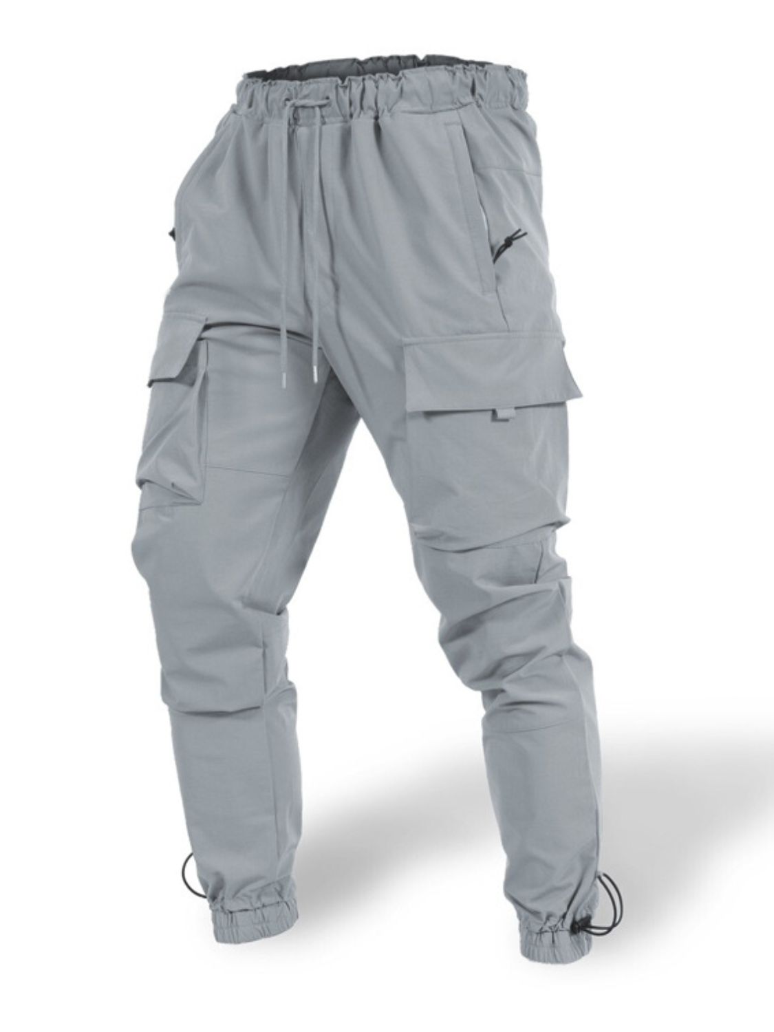 Men's Plus Size Drawstring Pants with Cargo Pockets - Tigbul's Variety Fashion Shop